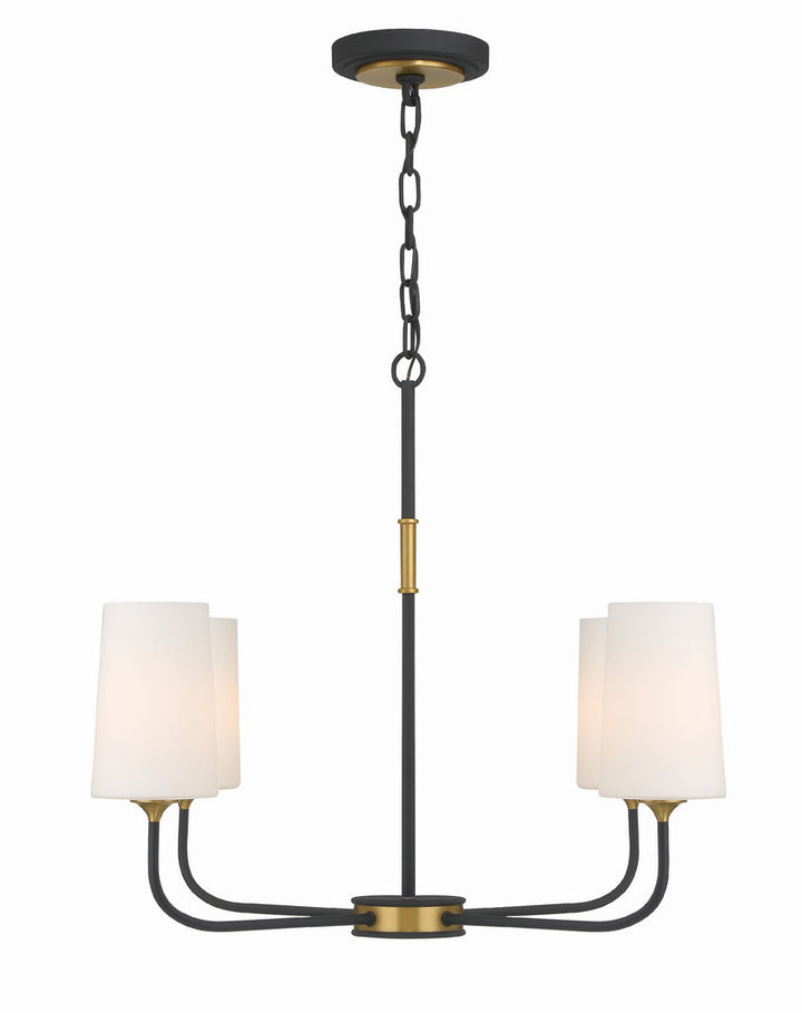 Niles 4 Light Black Forged + Modern Gold Chandelier Crystorama