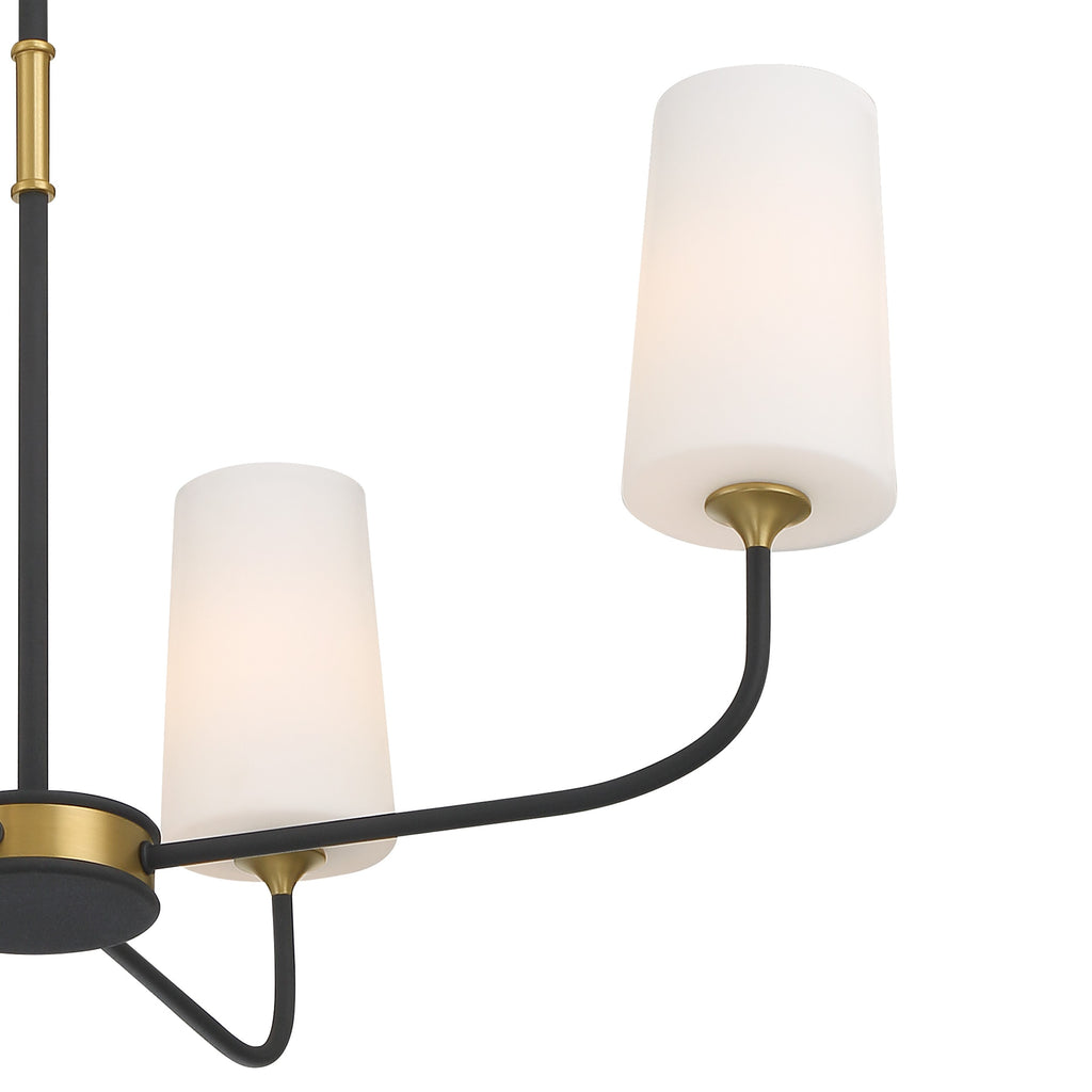 Niles 4 Light Black Forged + Modern Gold Chandelier Crystorama