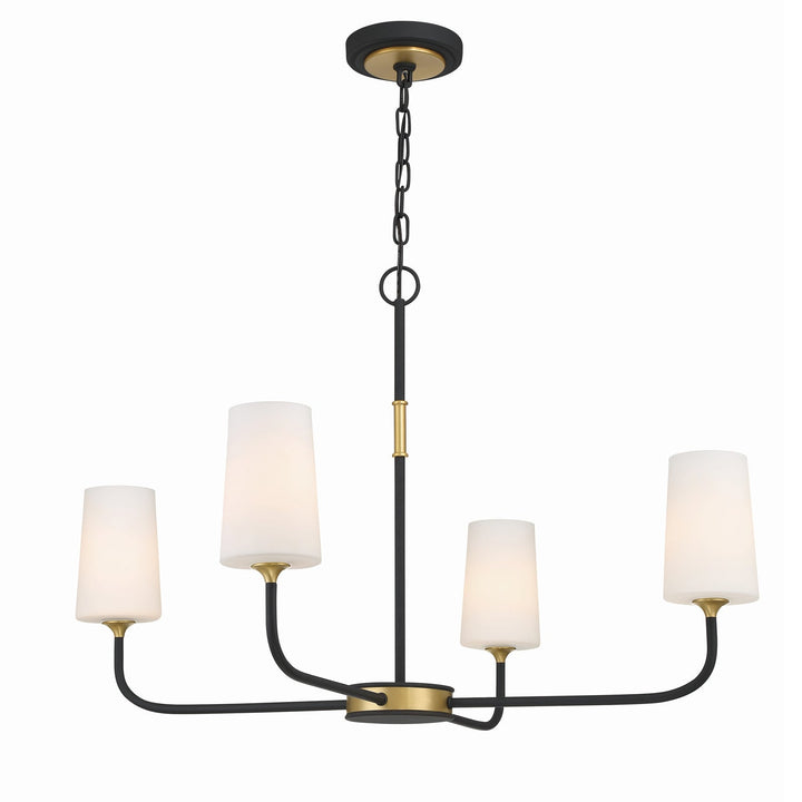 Niles 4 Light Black Forged + Modern Gold Chandelier Crystorama