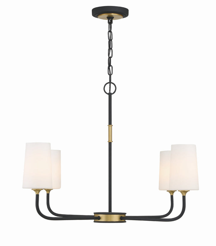 Niles 4 Light Black Forged + Modern Gold Chandelier Crystorama