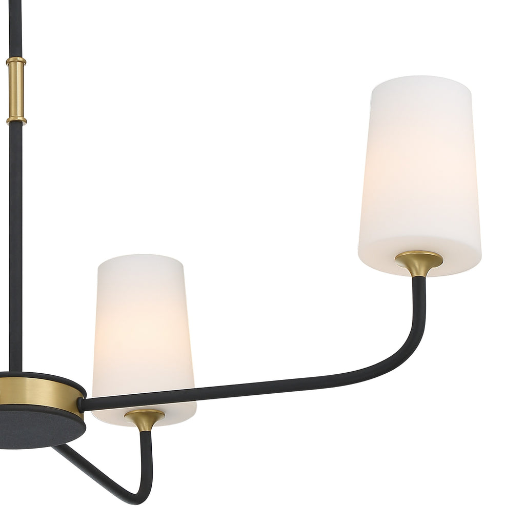 Niles 4 Light Black Forged + Modern Gold Chandelier Crystorama