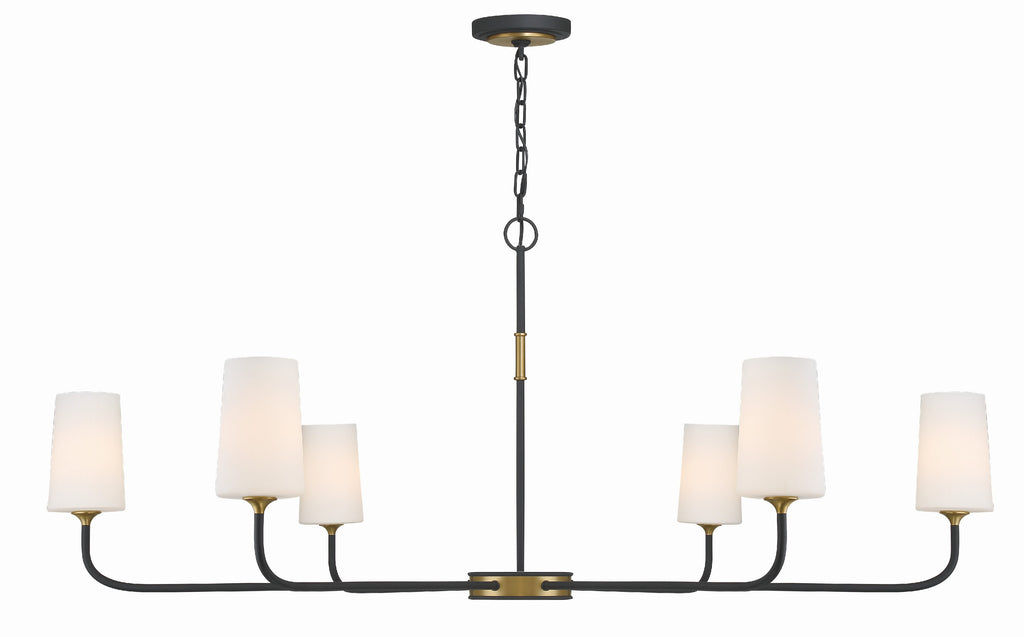 Niles 6 Light Black Forged + Modern Gold Chandelier Crystorama