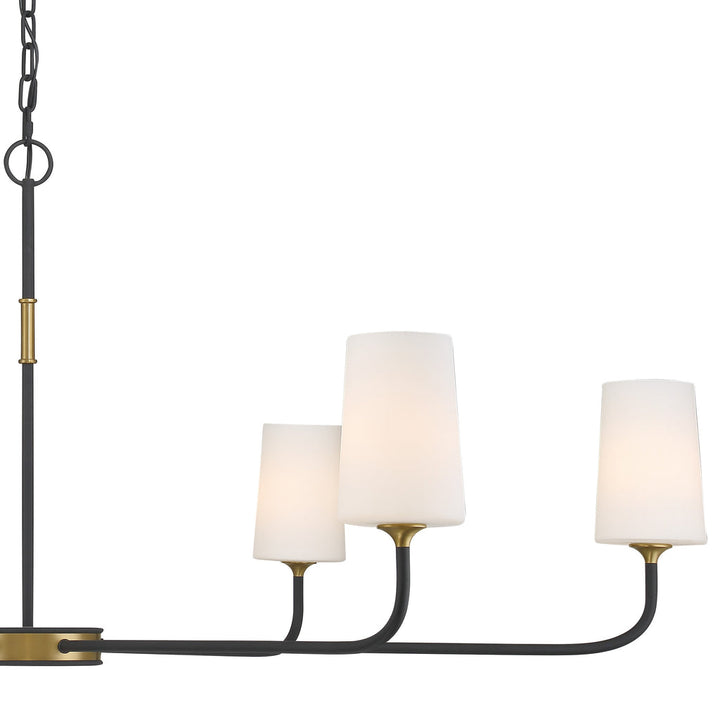 Niles 6 Light Black Forged + Modern Gold Chandelier Crystorama