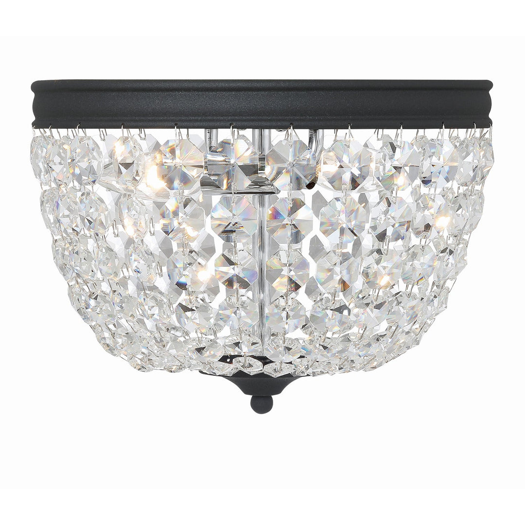 Crystorama Crystorama Nola 2 Light Black Forged Flush Mount