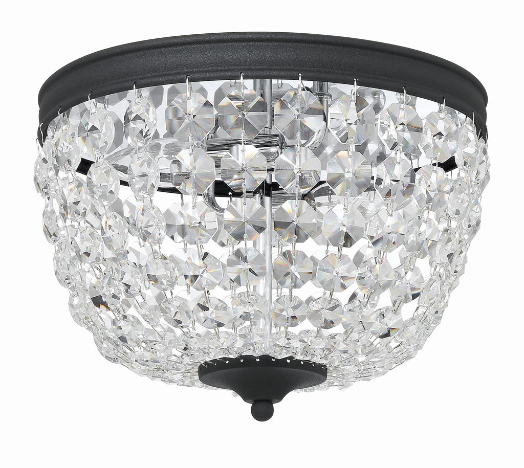 Crystorama Crystorama Nola 2 Light Black Forged Flush Mount