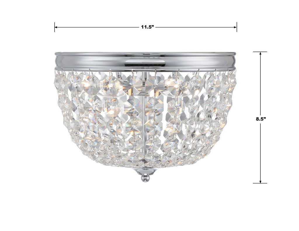 Crystorama Crystorama Nola 2 Light Polished Chrome Flush Mount