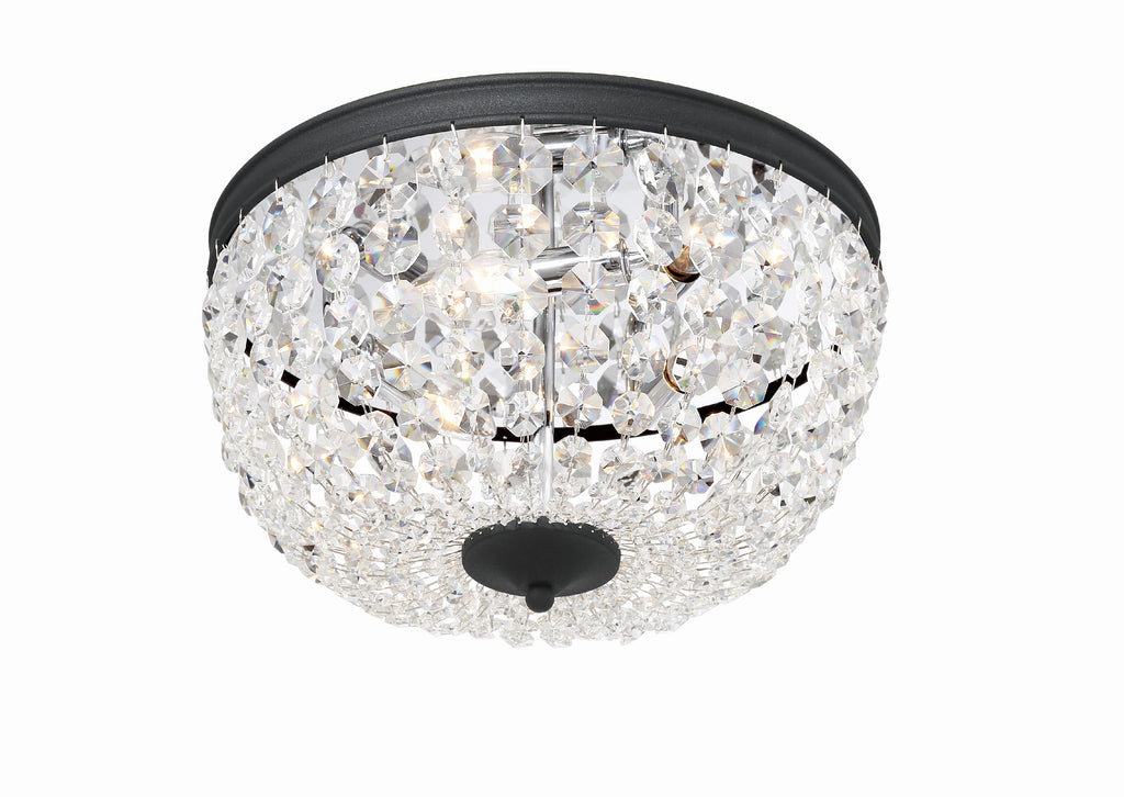 Crystorama Crystorama Nola 3 Light Black Forged Flush Mount