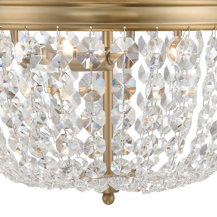 Crystorama Crystorama Nola 3 Light Vibrant Gold Flush Mount