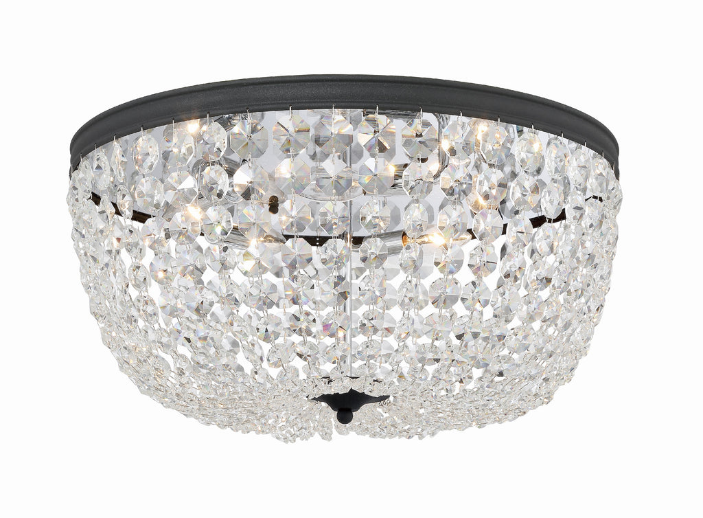 Crystorama Crystorama Nola 5 Light Black Forged Flush Mount