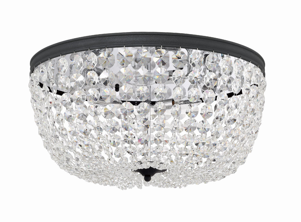 Crystorama Crystorama Nola 5 Light Black Forged Flush Mount