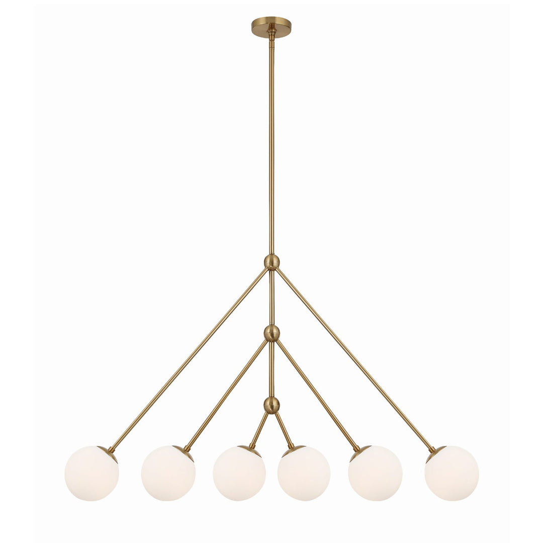 Omni 6 Light Aged Brass Chandelier Crystorama