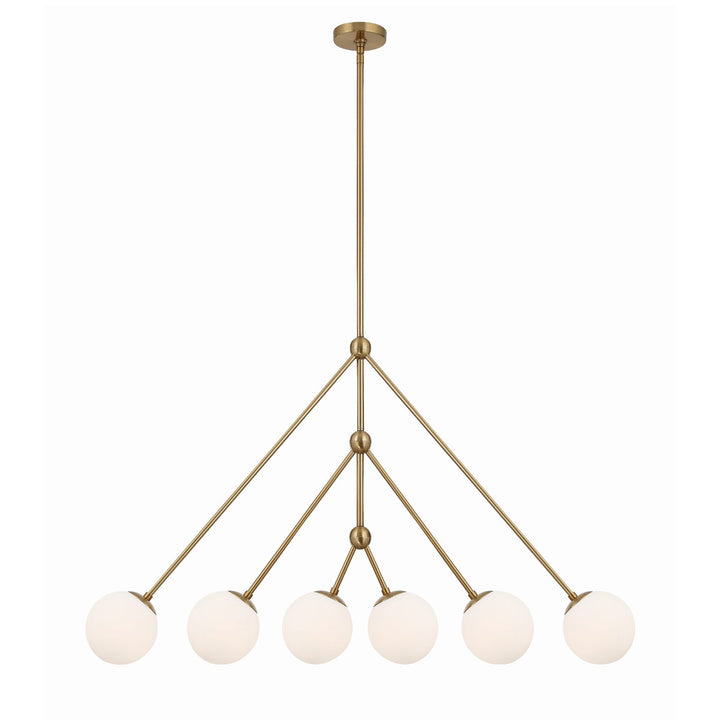 Omni 6 Light Aged Brass Chandelier Crystorama