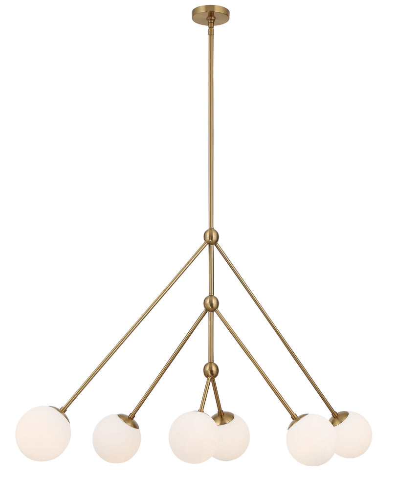 Omni 6 Light Aged Brass Chandelier Crystorama