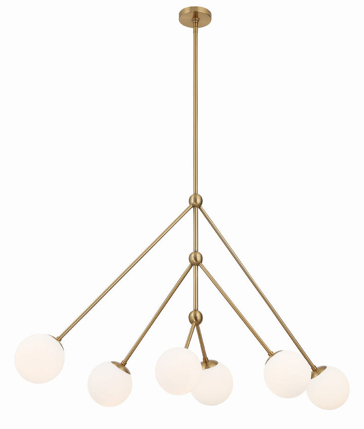 Omni 6 Light Aged Brass Chandelier Crystorama