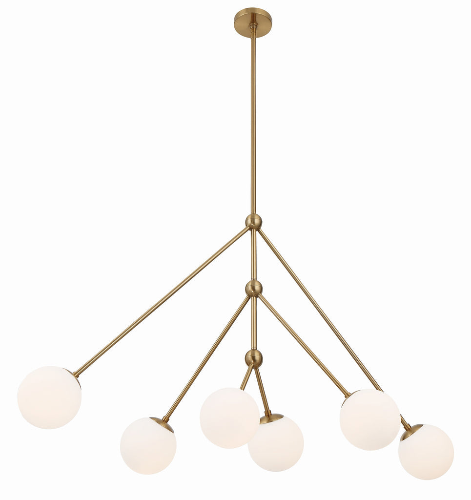 Omni 6 Light Aged Brass Chandelier Crystorama