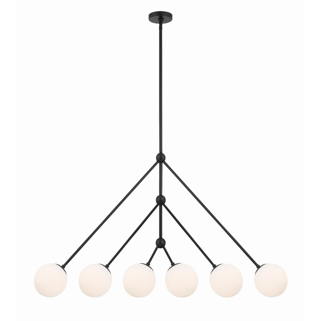 Omni 6 Light Matte Black Chandelier Crystorama