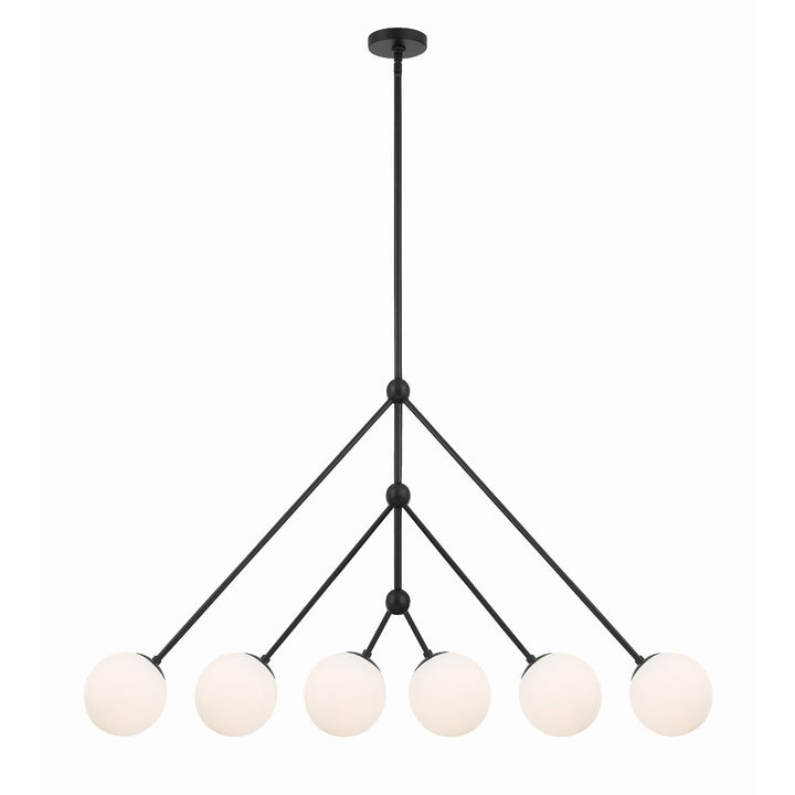 Omni 6 Light Matte Black Chandelier Crystorama