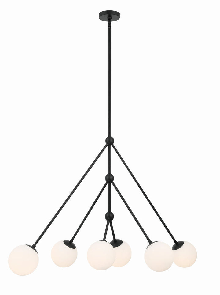 Omni 6 Light Matte Black Chandelier Crystorama