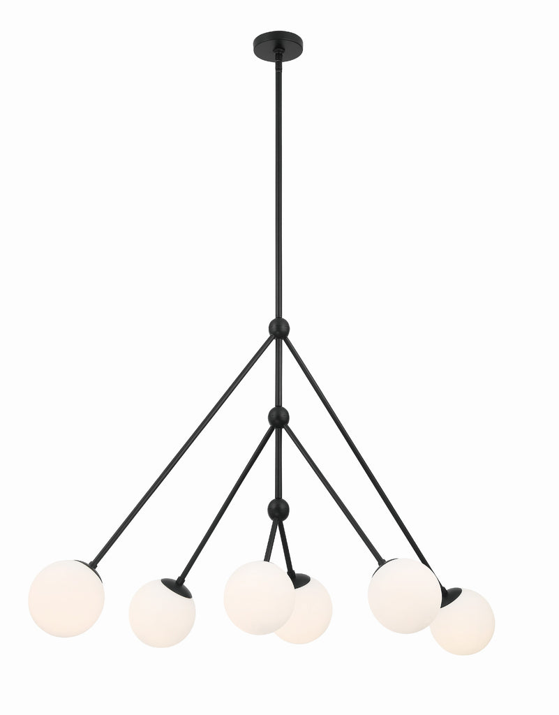 Omni 6 Light Matte Black Chandelier Crystorama