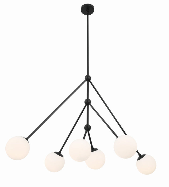 Omni 6 Light Matte Black Chandelier Crystorama