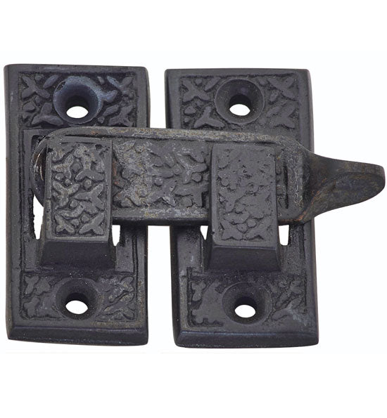 Solid Brass Rice Pattern Cabinet Latch (Several Finishes Available) COPPER MOUNTAIN HARDWARE