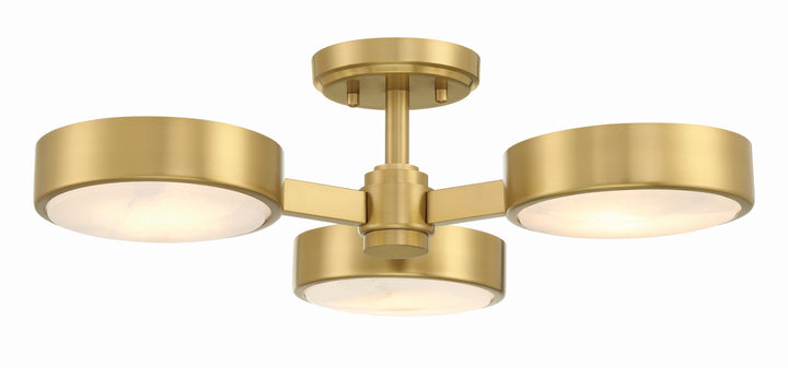 Crystorama Crystorama Orson 3 Light Modern Gold Semi Flush Mount