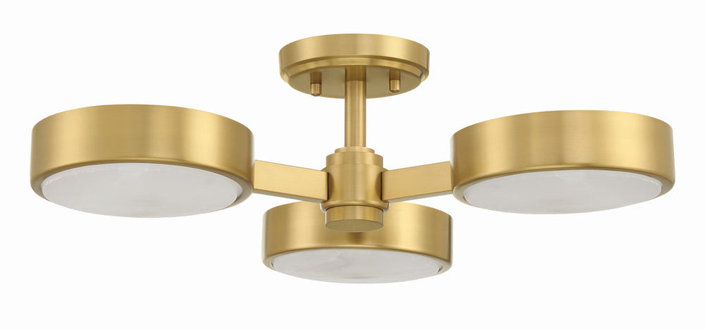 Crystorama Crystorama Orson 3 Light Modern Gold Semi Flush Mount