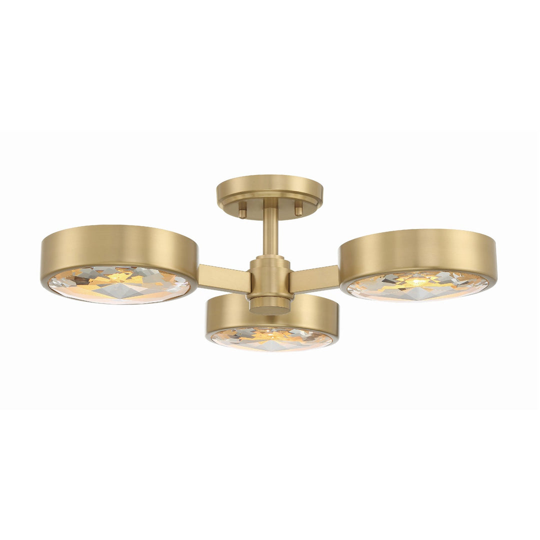 Crystorama Crystorama Orson 3 Light Modern Gold Semi Flush Mount