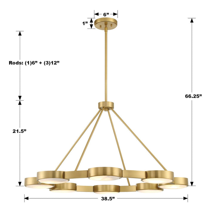 Orson 8 Light Modern Gold Chandelier Crystorama