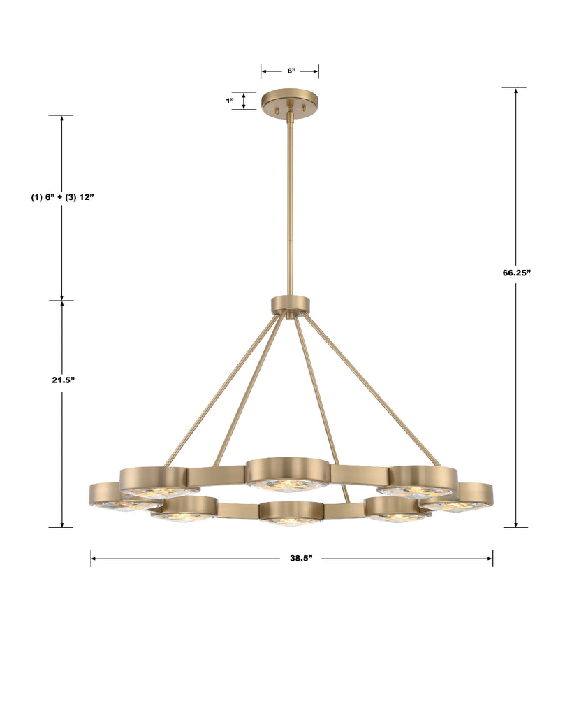 Orson 8 Light Modern Gold Chandelier Crystorama