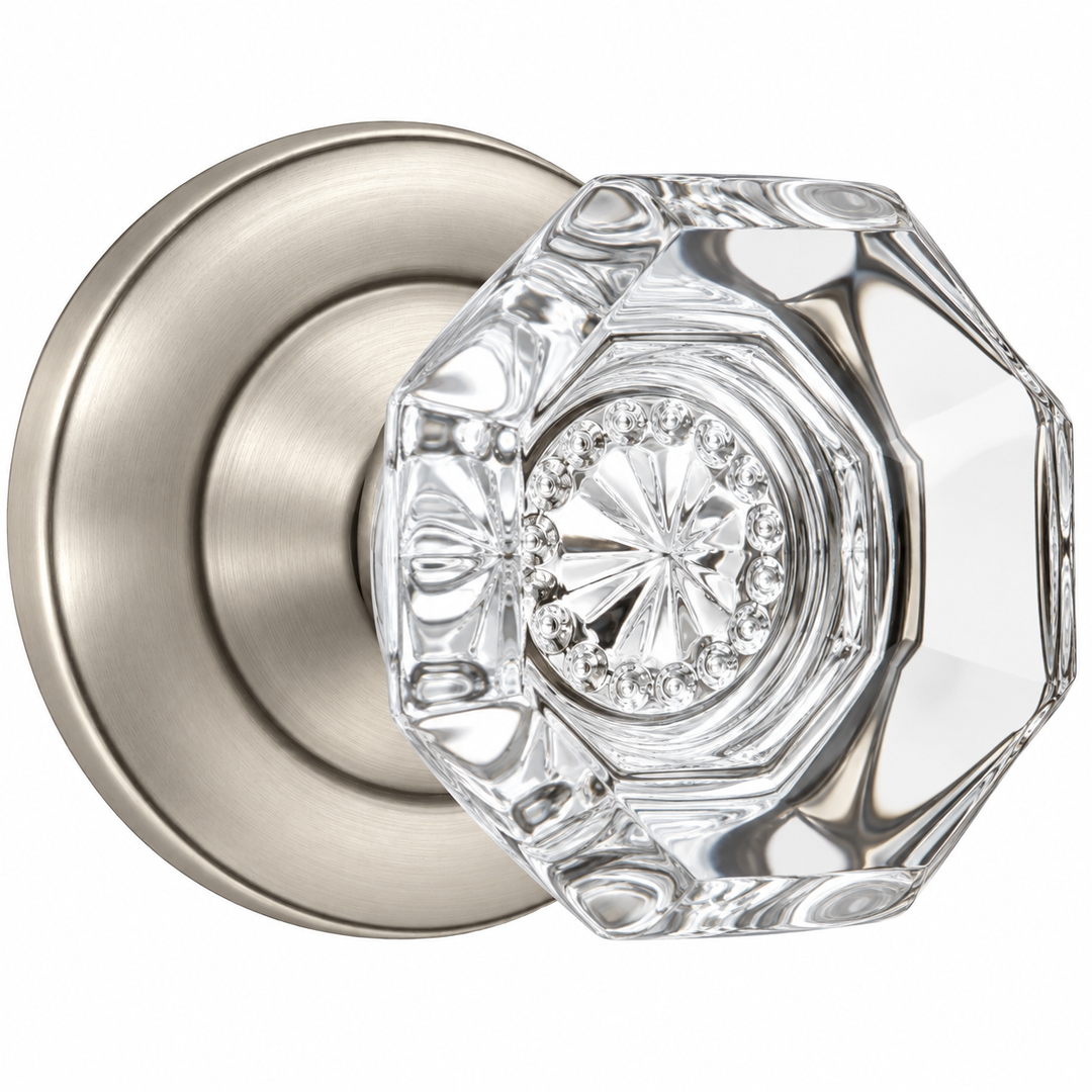 Magnifique® Classic Door Set with Crystal Octagon Knobs (Several Finishes Available)