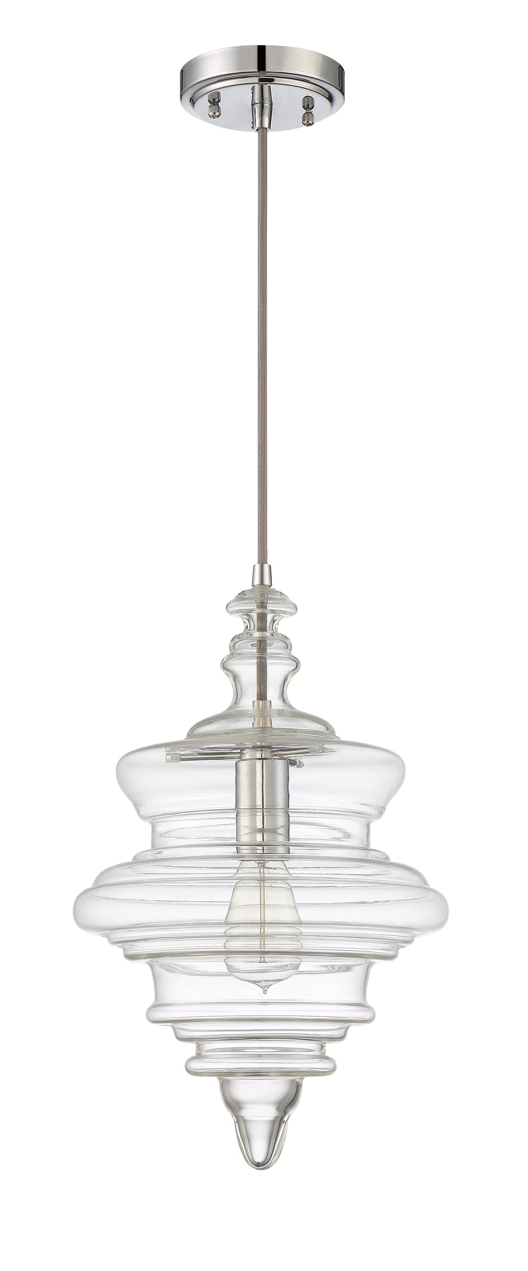 ##Antique Hardware## 1 Light Mini Pendant with Cord in Chrome