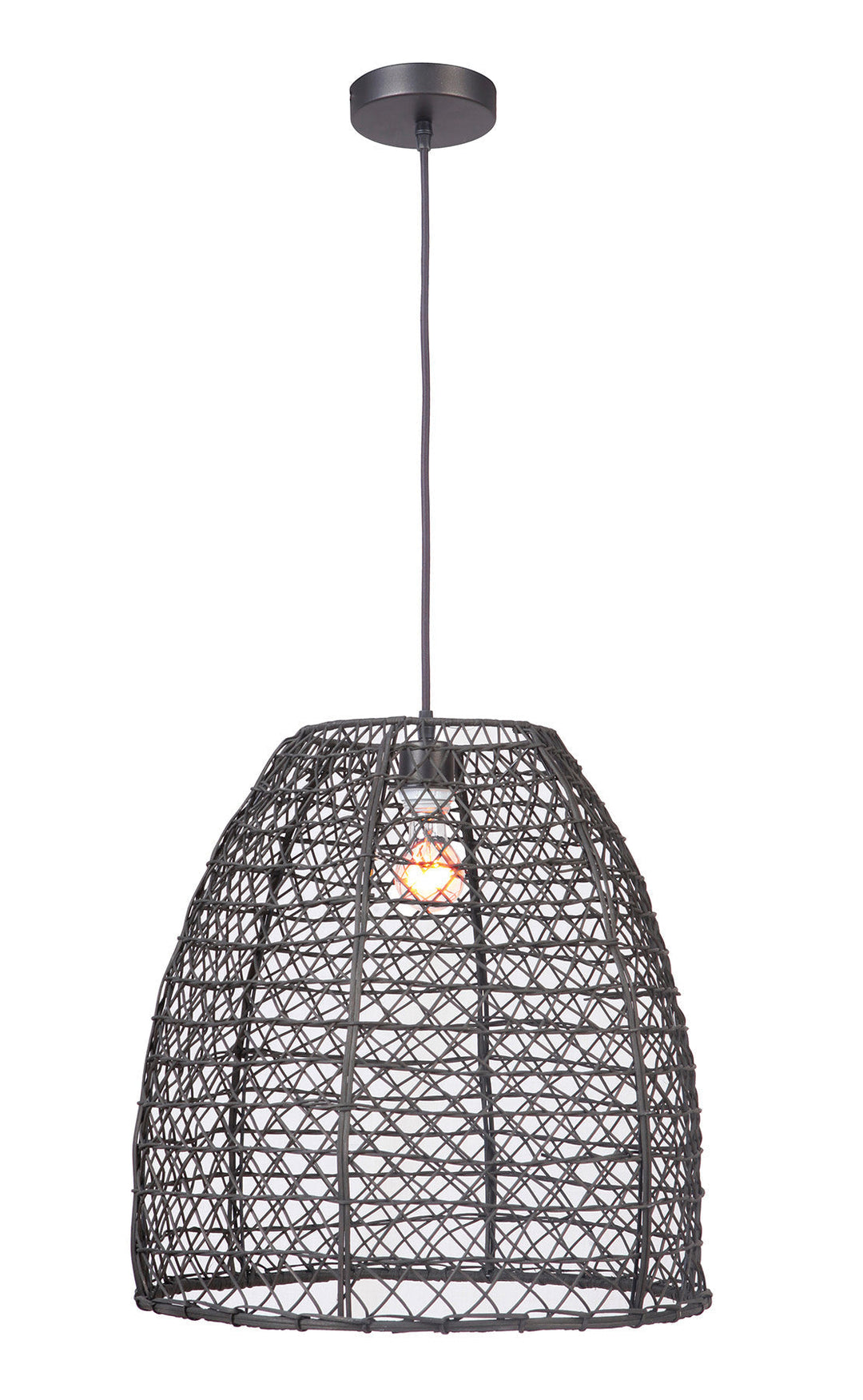 ##Antique Hardware## 1 Light Woven Pendant in Matte Black