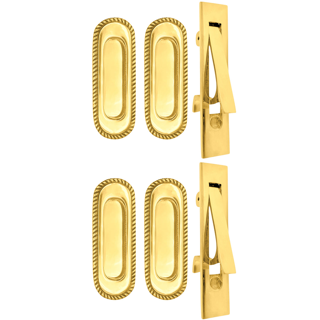 Georgian Rope Oval Pocket Door Set (Several Finishes Available)