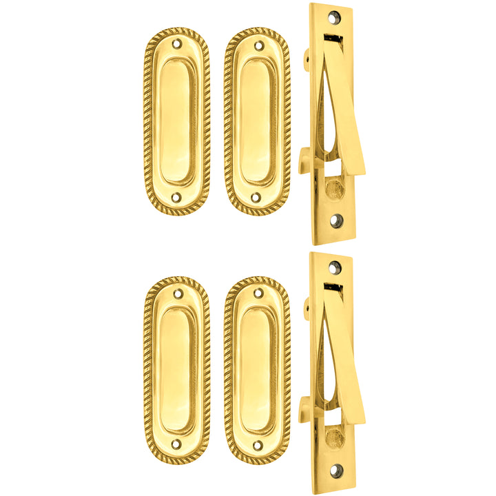 Georgian Rope Oval Pocket Door Set (Several Finishes Available)
