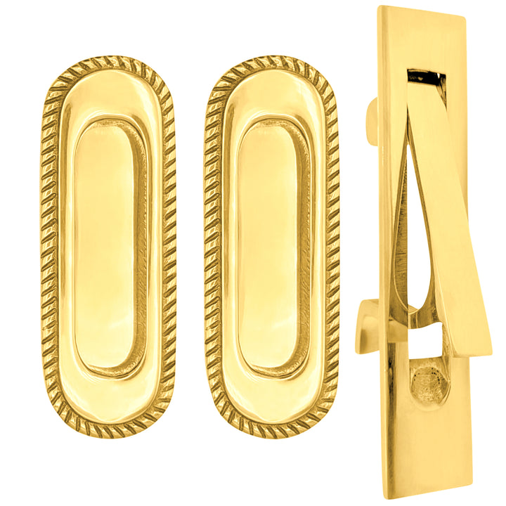 Georgian Rope Oval Pocket Door Set (Several Finishes Available)