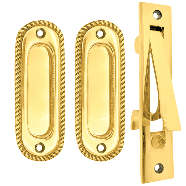 Georgian Rope Oval Pocket Door Set (Several Finishes Available)