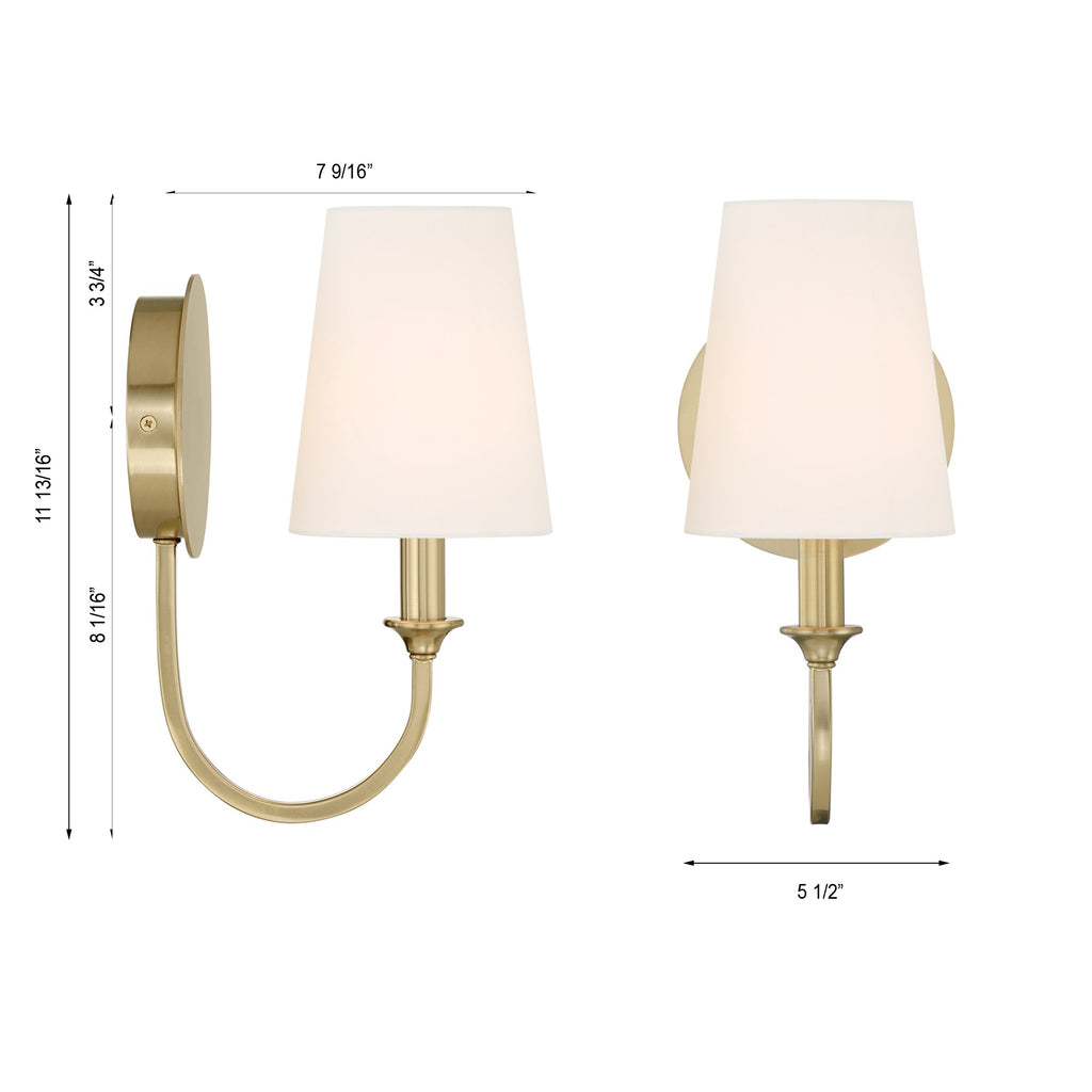 Payton 1 Light Vibrant Gold Sconce Crystorama