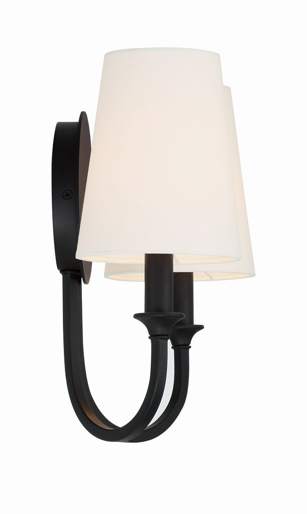 Payton 2 Light Black Forged Sconce Crystorama