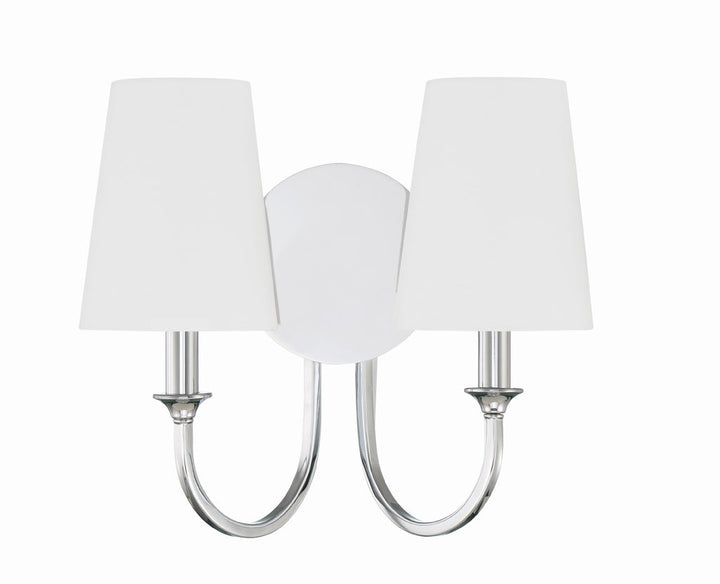 Payton 2 Light Polished Chrome Sconce Crystorama