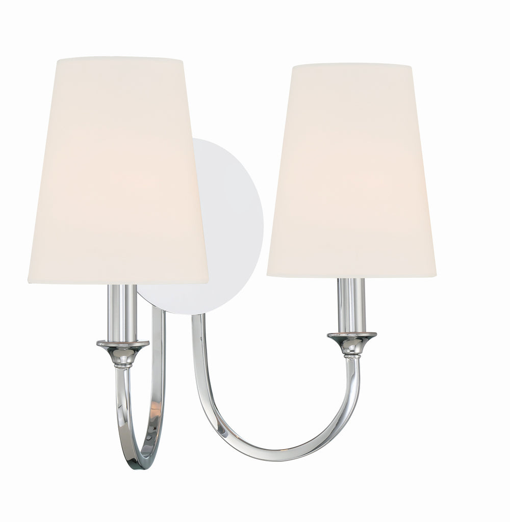 Payton 2 Light Polished Chrome Sconce Crystorama