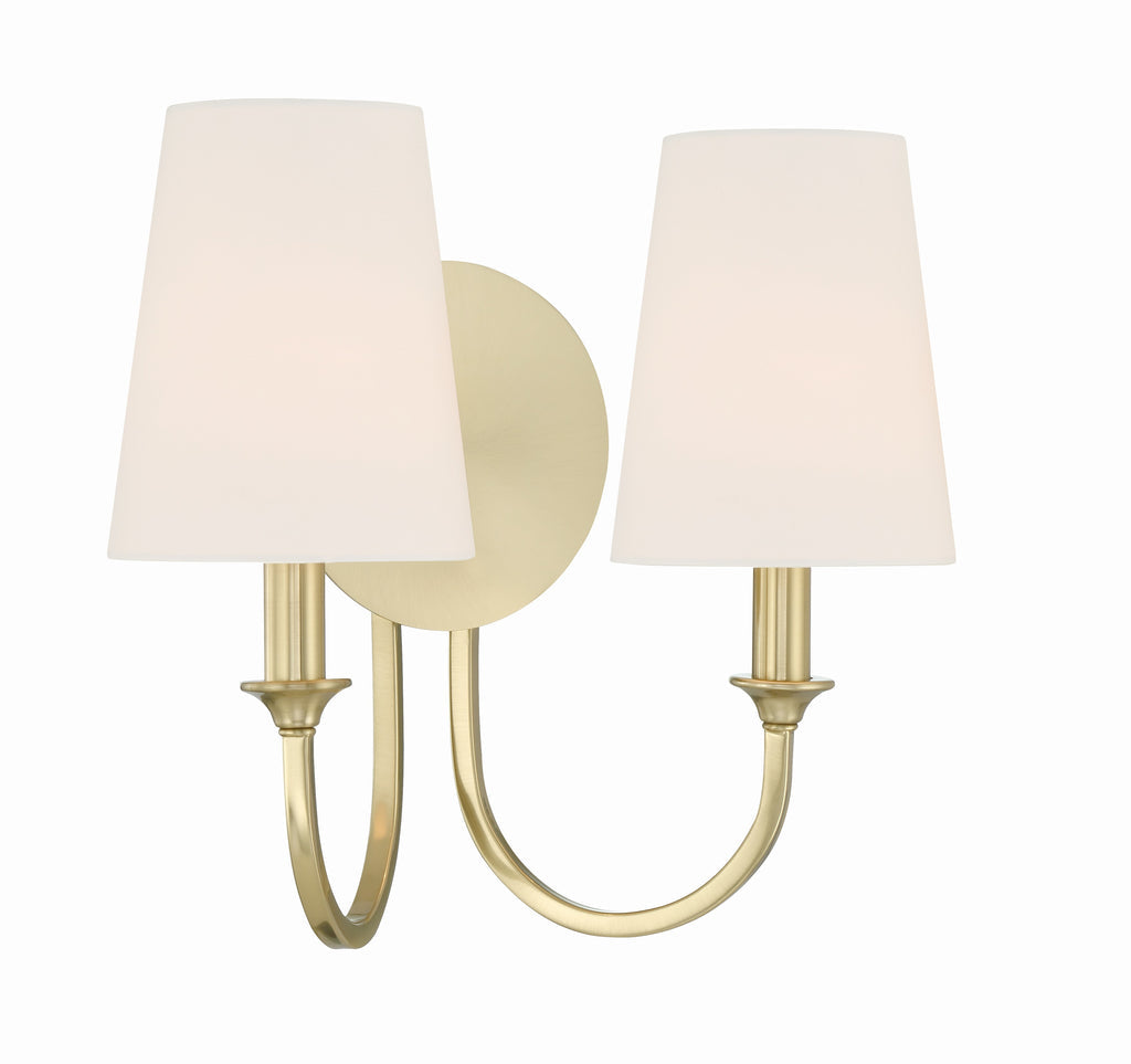 Payton 2 Light Vibrant Gold Sconce Crystorama