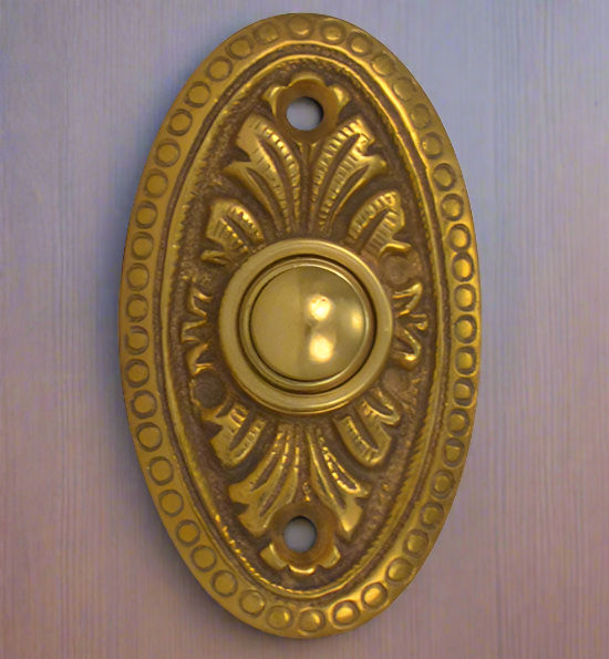 Brass Doorbell Push Button Avalon Style COPPER MOUNTAIN HARDWARE