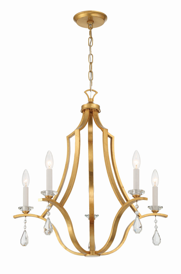 Perry 5 Light Antique Gold Chandelier Crystorama