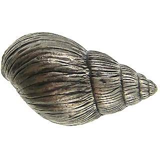 1 5/8 Inch Ocean Seaside Nautical Solid Pewter Twisting Conch Seashell Cabinet & Furniture Knob COPPER MOUNTAIN HARDWARE