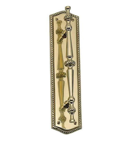 12 Inch Georgian Oval Roped Style Door Pull & Plate COPPER MOUNTAIN HARDWARE