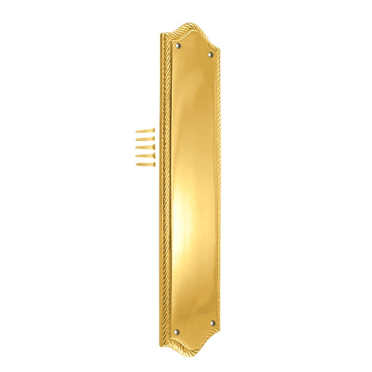 12 Inch Georgian Oval Roped Style Door Push Plate (Several Finish Options)