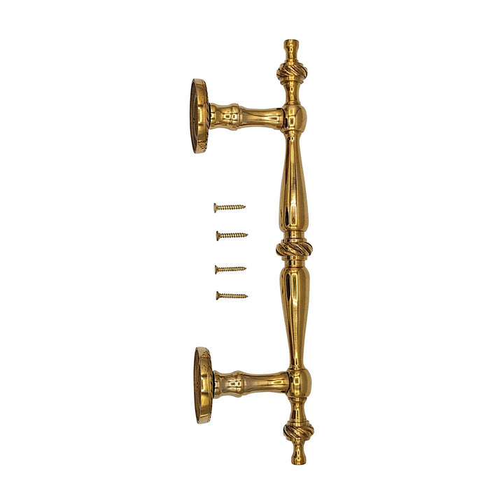 9 1/2 Inch Overall (6 Inch C-C) Solid Brass Georgian Style Handle (Several Finishes Available) COPPER MOUNTAIN HARDWARE