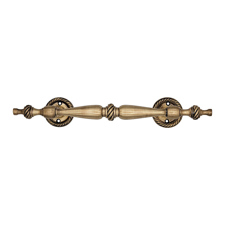 9 1/2 Inch Overall (6 Inch C-C) Solid Brass Georgian Style Handle (Several Finishes Available) COPPER MOUNTAIN HARDWARE