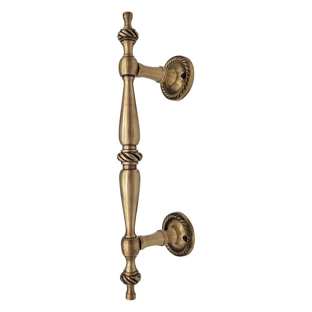 9 1/2 Inch Overall (6 Inch C-C) Solid Brass Georgian Style Handle (Several Finishes Available) COPPER MOUNTAIN HARDWARE